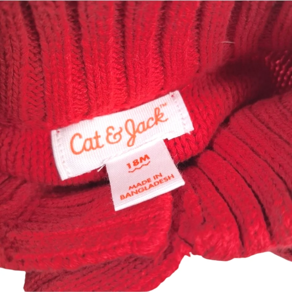 Cat & Jack Red Cable Knit Sweater Size 18 Months - Picture 4 of 5